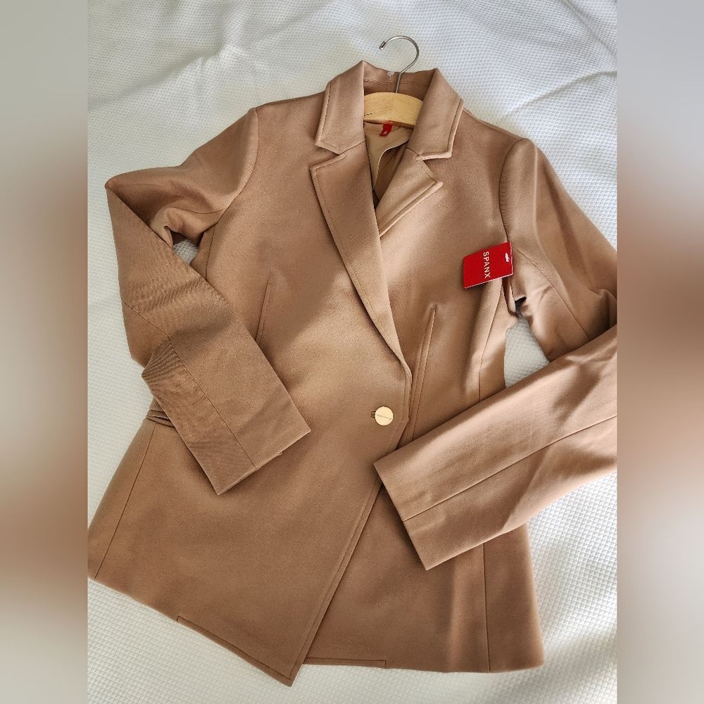 SPANX Women's Tan Blazer Jacket - Picture 3 of 15